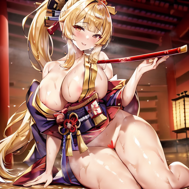 【爆乳二次元画像】金髪爆乳美女の画像集