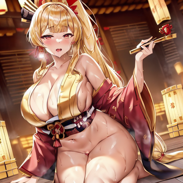 【爆乳二次元画像】金髪爆乳美女の画像集