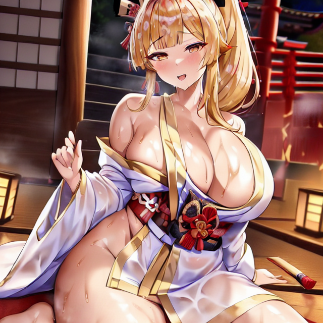 【爆乳二次元画像】金髪爆乳美女の画像集