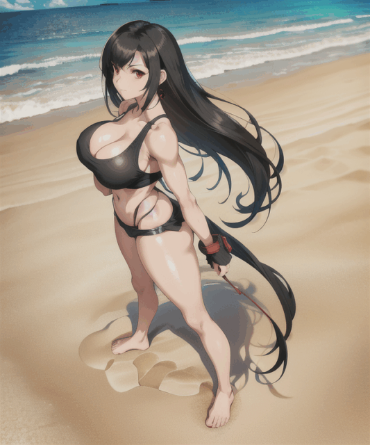 【爆乳 二次元画像】ティファをコスプレした女の子の水着画像集