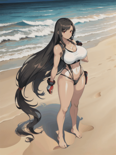 【爆乳 二次元画像】ティファをコスプレした女の子の水着画像集