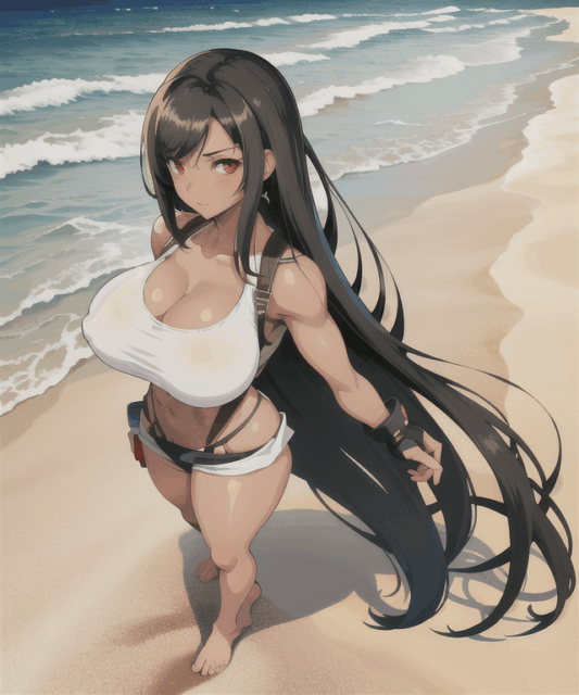 【爆乳 二次元画像】ティファをコスプレした女の子の水着画像集