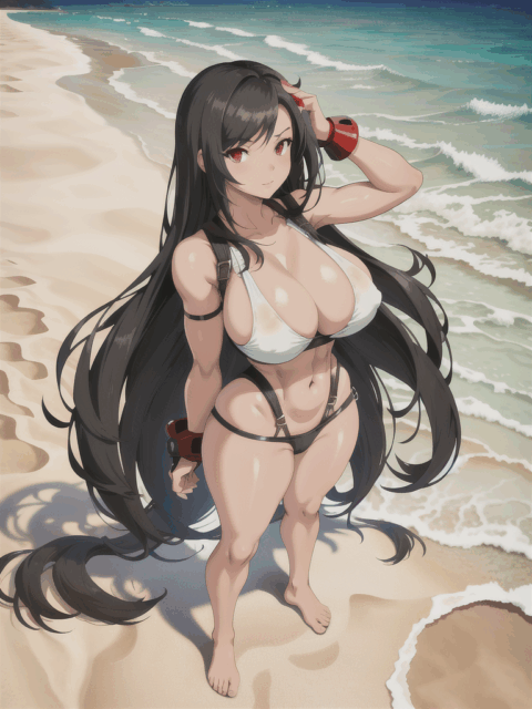 【爆乳 二次元画像】ティファをコスプレした女の子の水着画像集