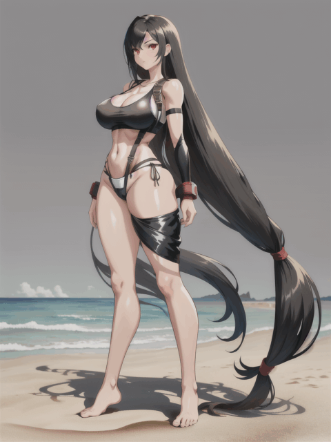 【爆乳 二次元画像】ティファをコスプレした女の子の水着画像集