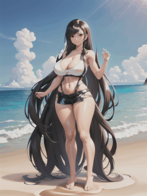 【爆乳 二次元画像】ティファをコスプレした女の子の水着画像集