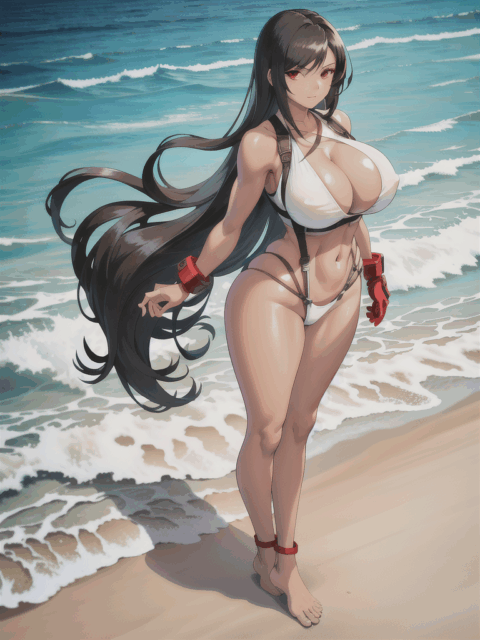 【爆乳 二次元画像】ティファをコスプレした女の子の水着画像集