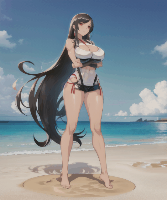 【爆乳 二次元画像】ティファをコスプレした女の子の水着画像集