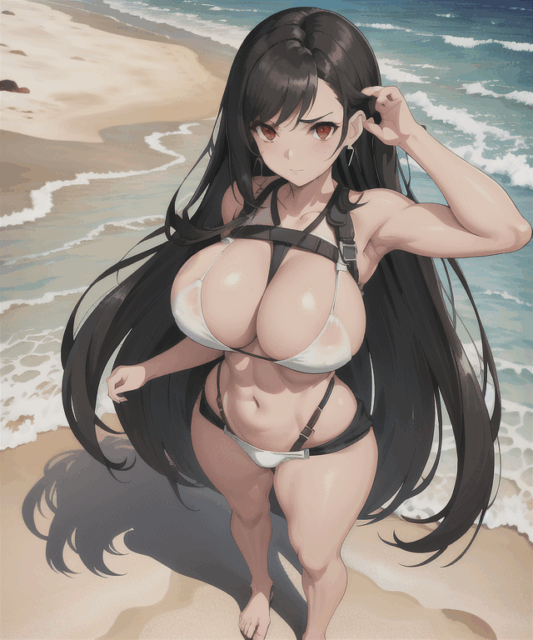 【爆乳 二次元画像】ティファをコスプレした女の子の水着画像集