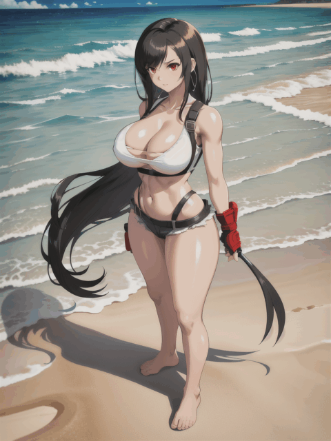 【爆乳 二次元画像】ティファをコスプレした女の子の水着画像集