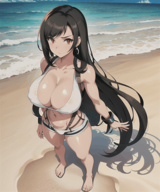 【爆乳 二次元画像】ティファをコスプレした女の子の水着画像集