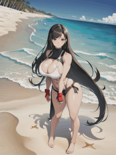 【爆乳 二次元画像】ティファをコスプレした女の子の水着画像集