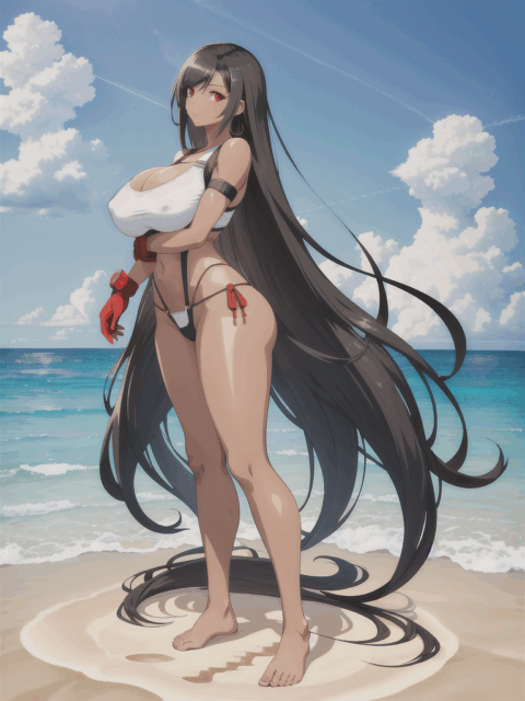 【爆乳 二次元画像】ティファをコスプレした女の子の水着画像集