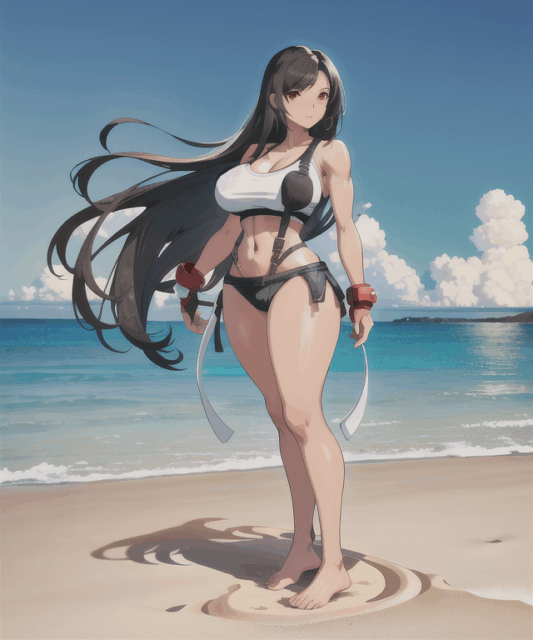 【爆乳 二次元画像】ティファをコスプレした女の子の水着画像集