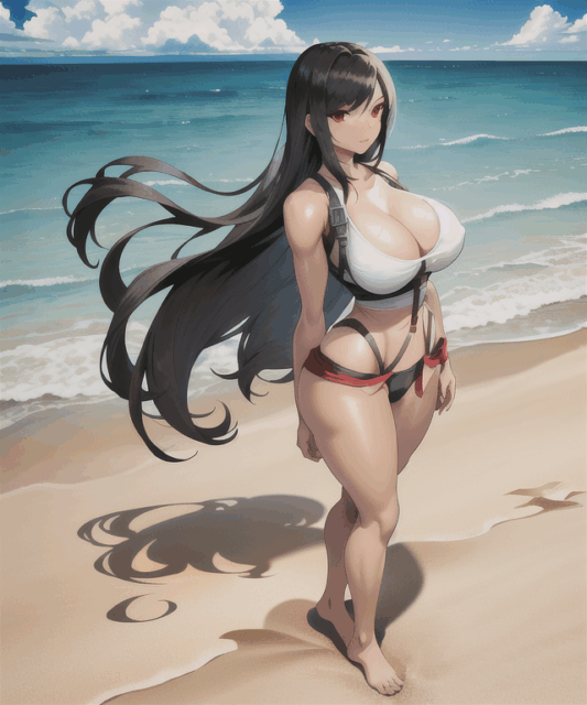 【爆乳 二次元画像】ティファをコスプレした女の子の水着画像集