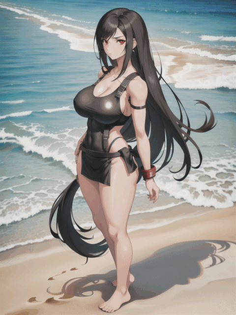 【爆乳 二次元画像】ティファをコスプレした女の子の水着画像集